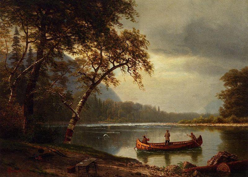 Albert Bierstadt Salmon Fishing on the Cascapediac River oil painting picture